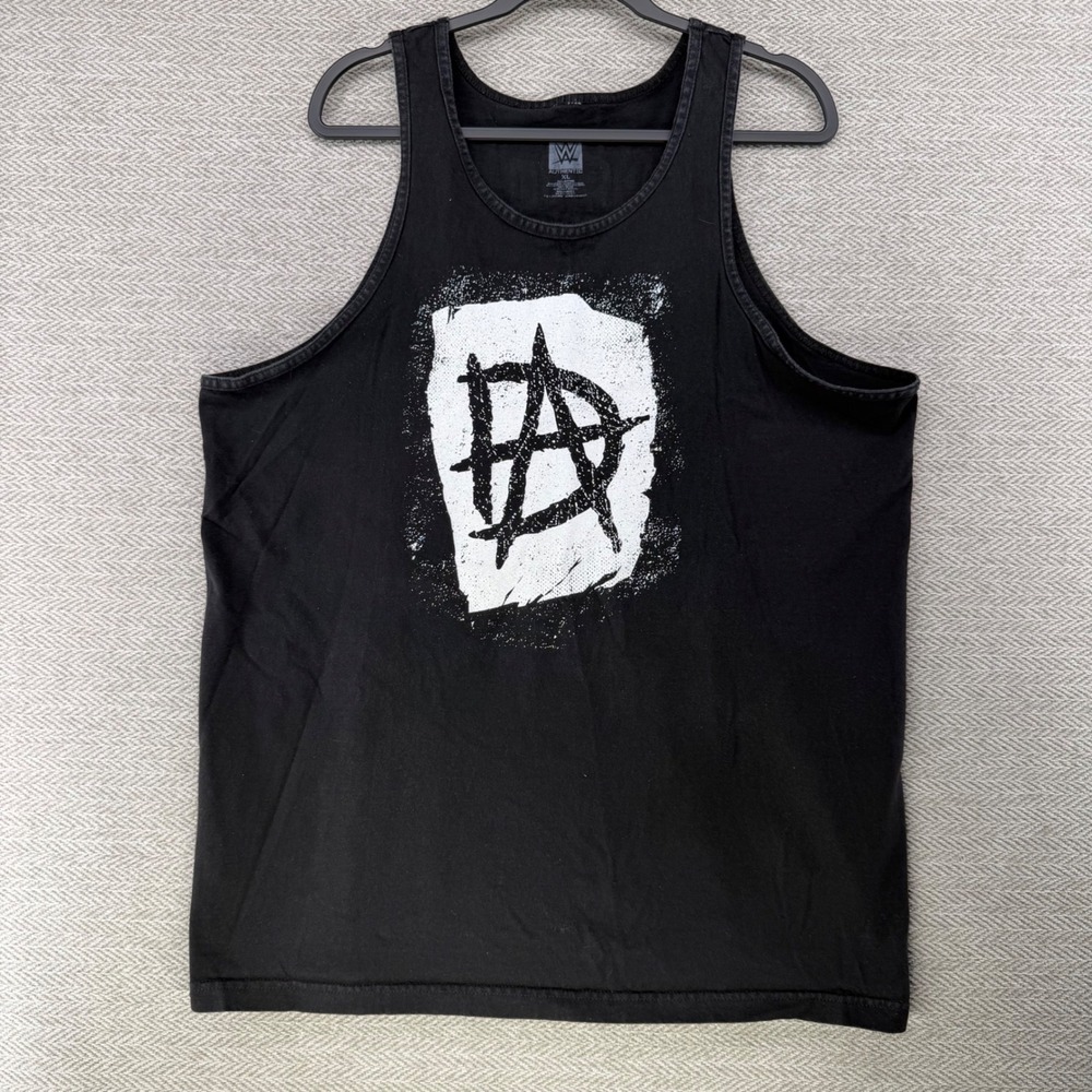 WWE Tank Top XL Black Cotton Dean Ambrose Wrestling Graphic Sleeveless Shirt